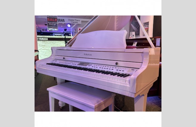 Robertson RP3000 Self Playing Digital Baby Grand Piano | Polished White | UK Delivery | 0% Finance | P/X | Full Warranty | Includes Stool & Headphones | Used - Image 5
